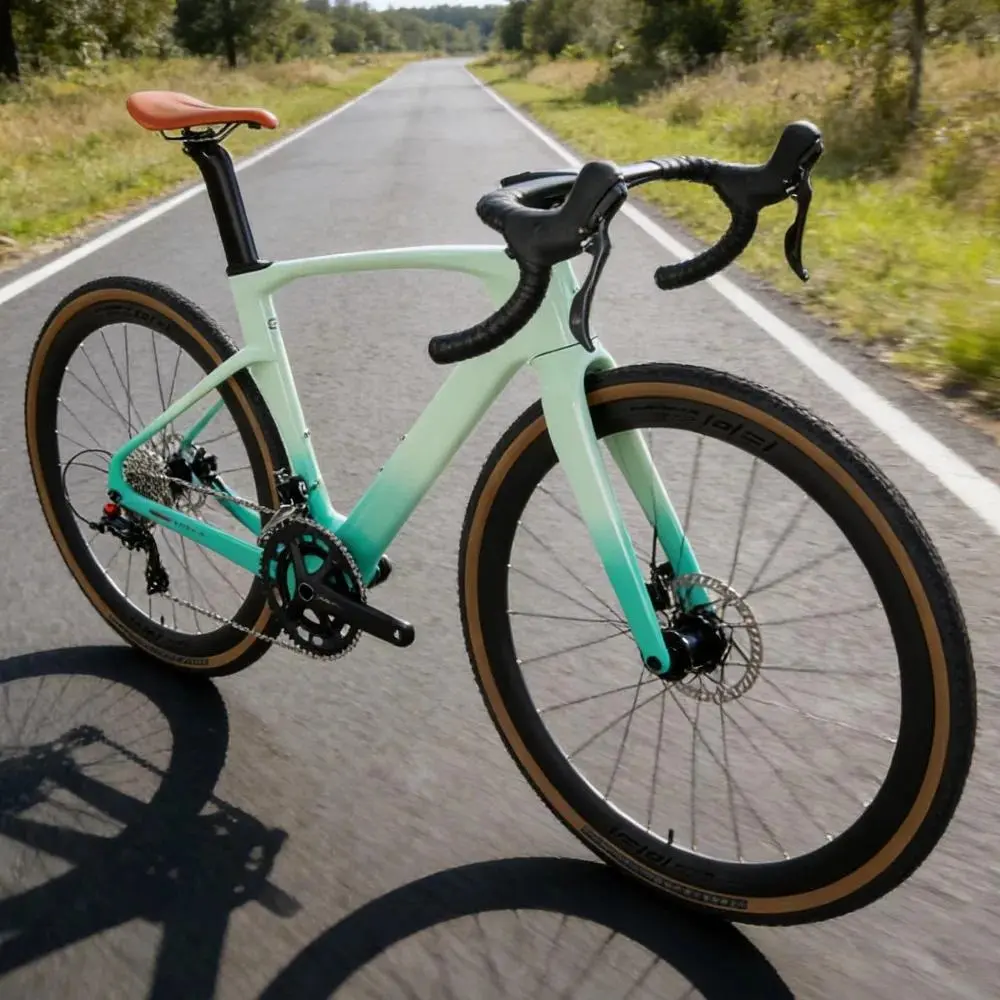 Carbon Fibre Road Bike GRAVEL-V3 Hydraulic Disc Brakes Racing Wireless Electronic Shifting Hidden Cable 24S 700C