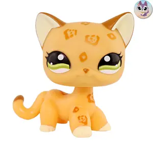 Mini Pet Shop Leopard Cat Green Eyes #1120 Kitten Figure for minilpsshop collection kids birthday Christmas gift set