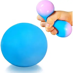 Squishy Dough Stress Ball Squeeze Toy (1 Pack) Squishy Stress Balls for Kids and Adults, Funny and Soft Change Color Squeeze Ball, Squish Ball, Ideal for Anxiety Relief, Autism, ADHD (Blue)