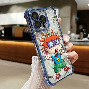 Cartoon Little Boy Soft TPU Protective Smartphone Case, Shockproof Transparent Frame Casing for iPhone 11,12,13,14,15,16 Pro Max - Drop-Protective Mobile Phone Accessory