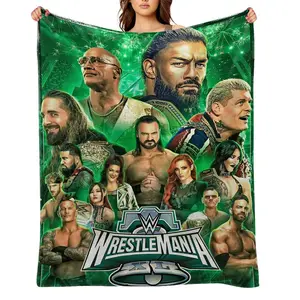 WWE-Flannel Throw Blanket for Girls Boys- Ultra Soft, Anti-Shrink & Wrinkle-Resistant ,Quick-Dry, Machine Washable Cozy Throw ,Perfect Gift for Kids Adults A-99