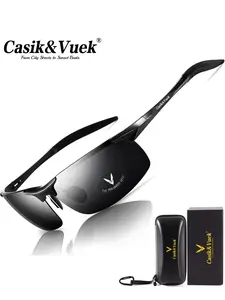 Casik&vuek Magnesium-Aluminum Alloy Outdoor Photochromic Sunglasses, Unisex Polarized Color-Changing Vu 400 Glasses, Ideal for Driving and Fishing, Outdoor Fashion Sunglasses