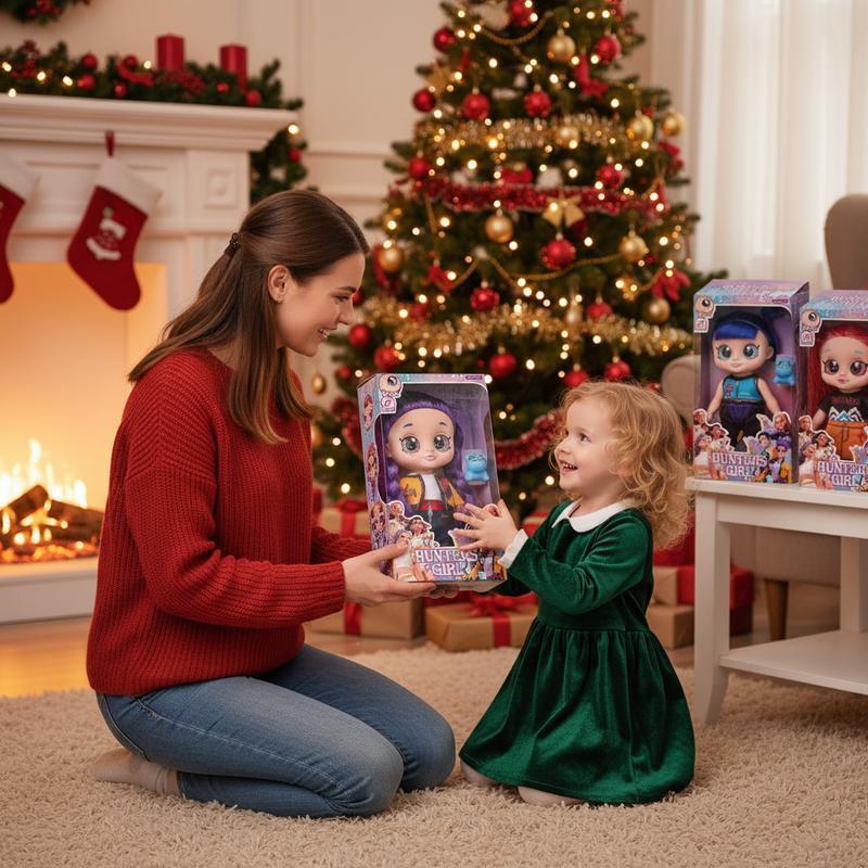 Demon Hunters Anime Action Figure Doll 5D Eyes 10 Inch Movable Joints Rumi Mira Zoey Collectible with Play Theme Song Accessory Ideal for Fans Kids Desk Display  Idol