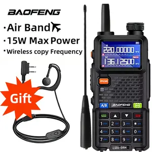 Baofeng UV5RH walkie talkie, long-distance authorization free 999 channels, Type-C rechargeable, 15 watt power, rechargeable battery, durable digital display design suitable for hiking, outdoor sports, camping, hunting, fishing