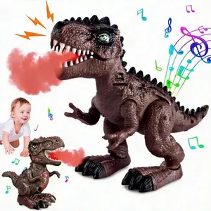 Children’s realistic interactive remote-controlled Jurassic dinosaur toy featuring cool spray effects,realistic dinosaur roars,and colorful LED lights，an electric walking Tyrannosaurus Rex model made from high-quality, safe plastic—an ideal surprise gift