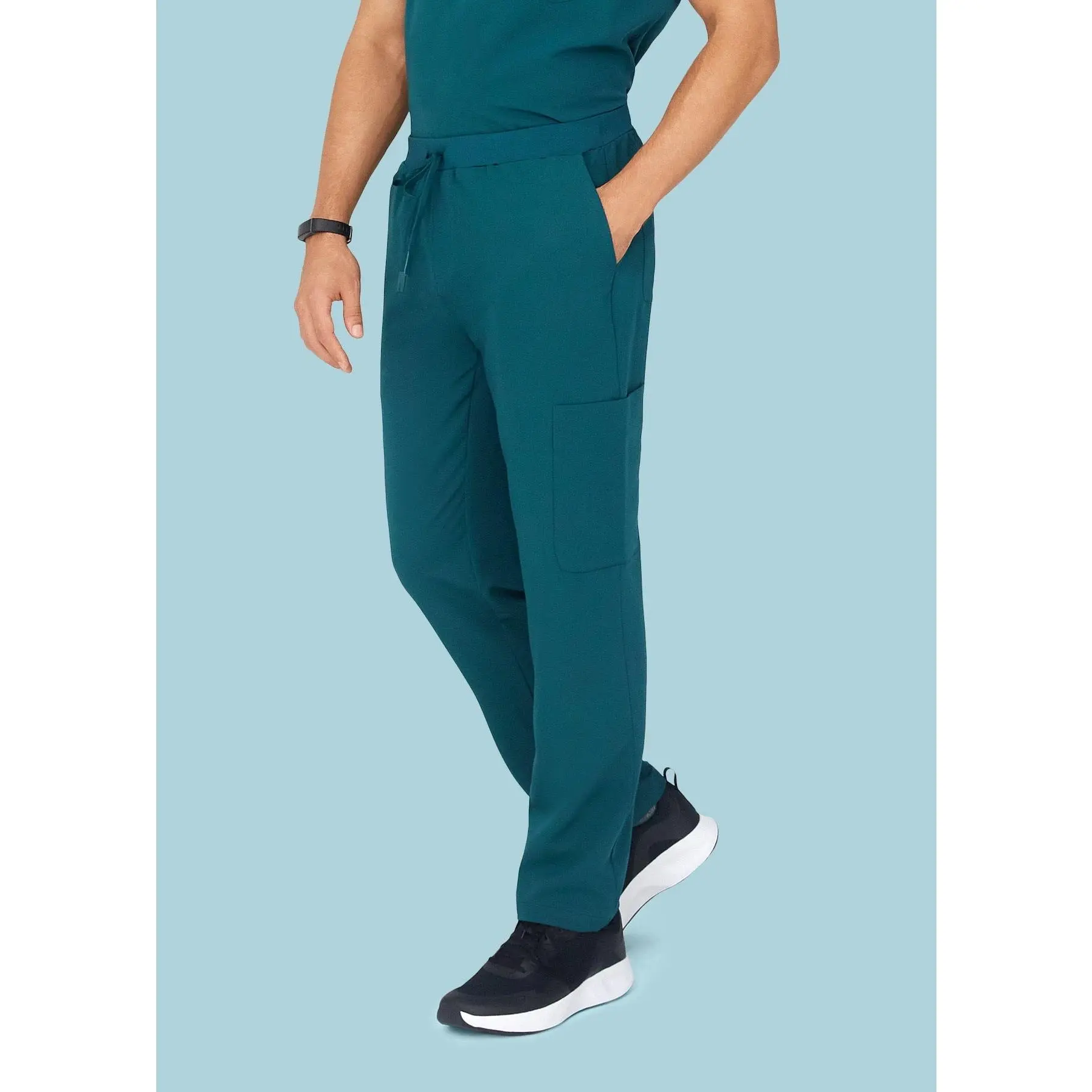 Men's 7-Pocket Breathable Fabric Utility Style Cargos, Caribbean Blue Menswear Multipocket Utility Pants Men's 7-Pocket Breathable Fabric Utility Style Cargos, Caribbean Blue Menswear Multipocket Utility Pants