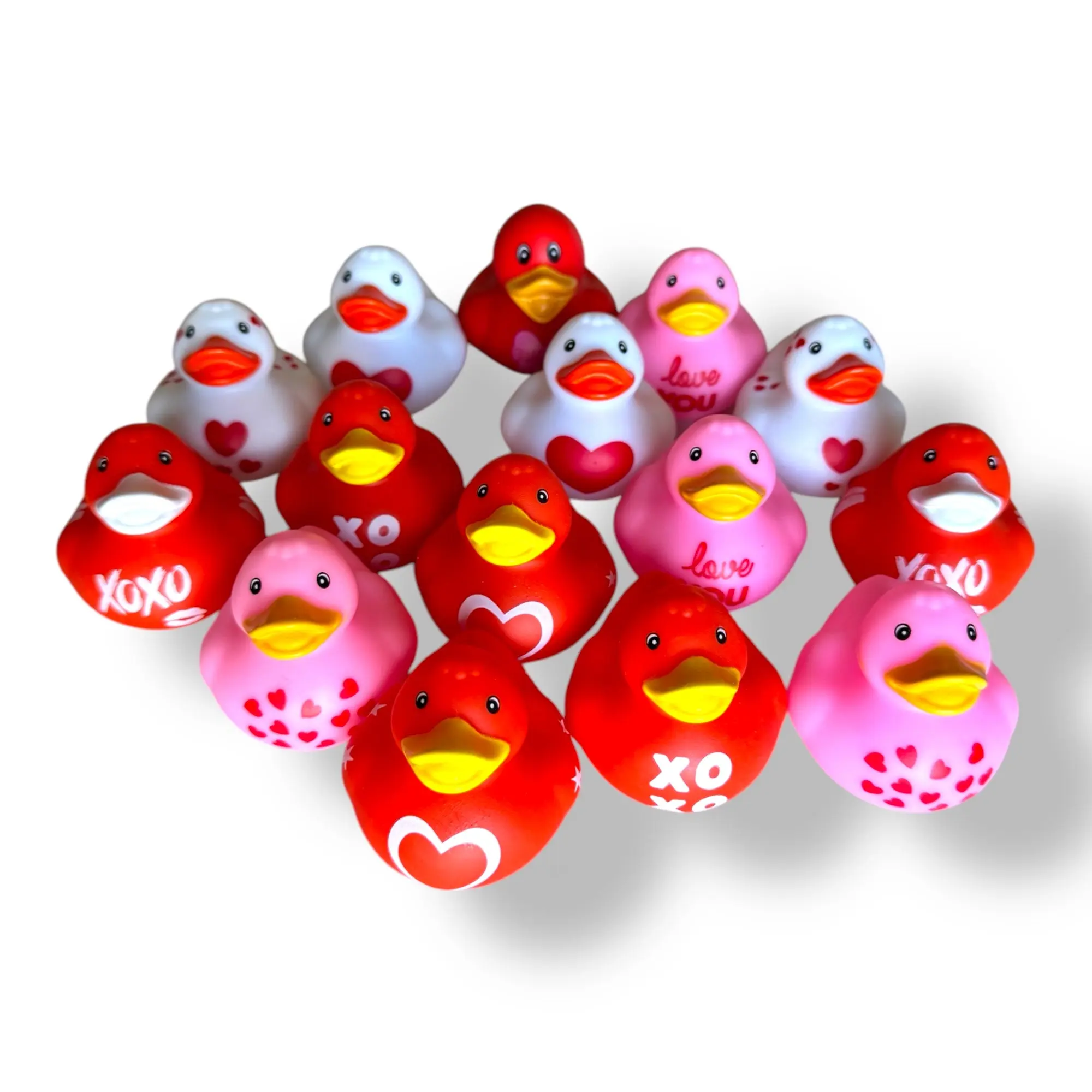 Valentine Rubber Ducks – 15-Pack | Jeep Ducks, Bath Toy, Party Favor Set