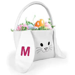 Personalized Easter Bunny Basket With Initial