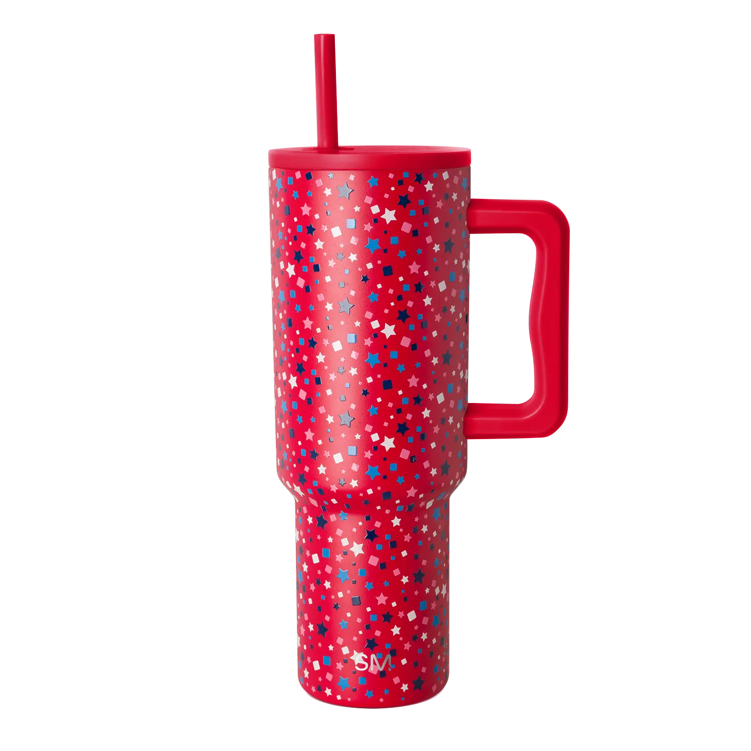 Simple Modern 40oz Trek Tumbler with Handle and Straw Lid - Vacuum Insulated Stainless Steel, Reusable, Cupholder Friendly - 4th of July Collection