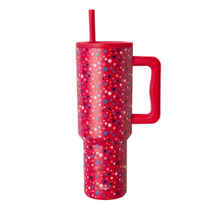 Simple Modern 40oz Trek Tumbler with Handle and Straw Lid - Vacuum Insulated Stainless Steel, Reusable, Cupholder Friendly - 4th of July Collection