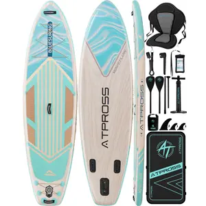 [Summervibes] 10'6''x33'' Inflatable Stand Up Paddle Board with Modern Design, 400lbs Extra Wide SUP, Kayak Seat, Anti-Slip EVA Deck, Premium Accessories Kit for Yoga, Fishing