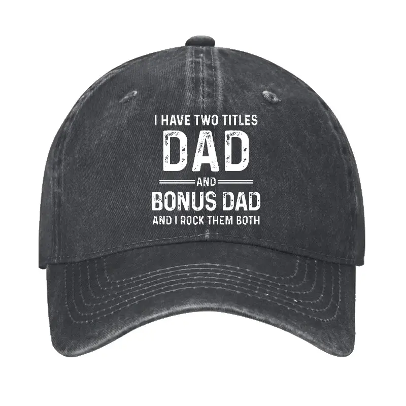 Dad And Bonus Dad Washed Hat, Stepdad Gift Vintage Washed Baseball Cap, Bonus Dad Father’s Day Hat