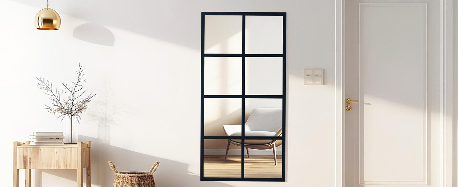 Modern Wall Mirror with Metal Frame, HD Shatterproof Vanity Mirror for Bathroom Bedroom Entryway & Living Room, Contemporary Decorative Hanging Mirror for Home Gym & Dining Room Modern Wall Mirror with Metal Frame, HD Shatterproof Vanity Mirror for Bathroom Bedroom Entryway & Living Room, Contemporary Decorative Hanging Mirror for Home Gym & Dining Room