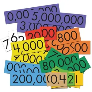 Essential Learning Products Math Teaching Aid, 10-Value Decimals to Whole Numbers Practice Card for School & Educational Supplies