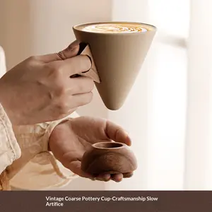 Creative coarse pottery coffee cup mug high-end niche exquisite American latte coffee ceramic cup