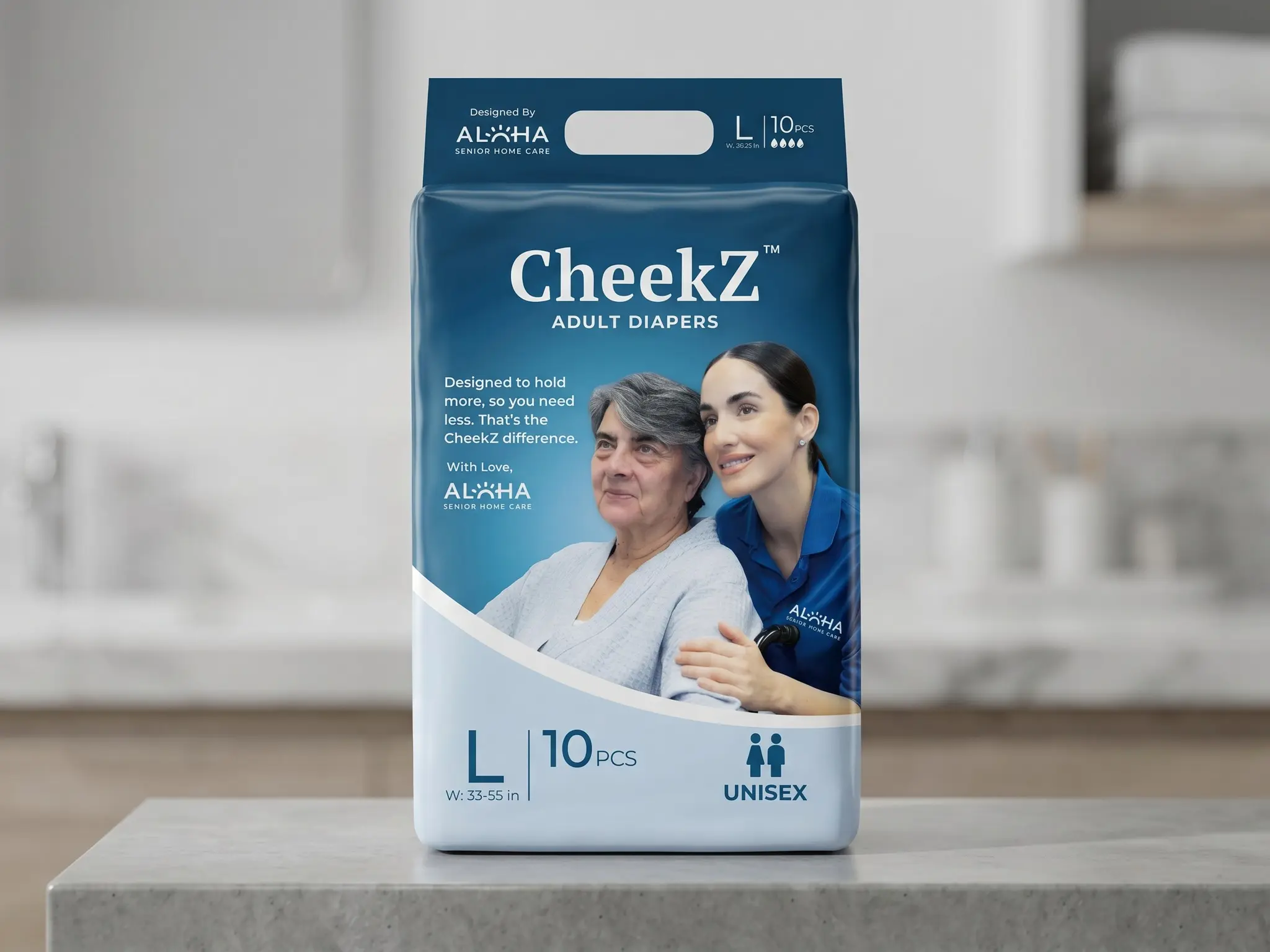 CheekZ Incontinence Pads - Maximum Overnight Absorbency, Leak-Proof Protection for Bedridden Adults, Caregiver-Assisted Changing Comfort, 10-Count Pack