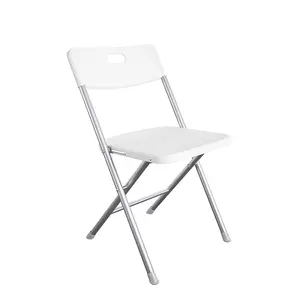 Mainstays Resin Seat & Back Folding Chair, White