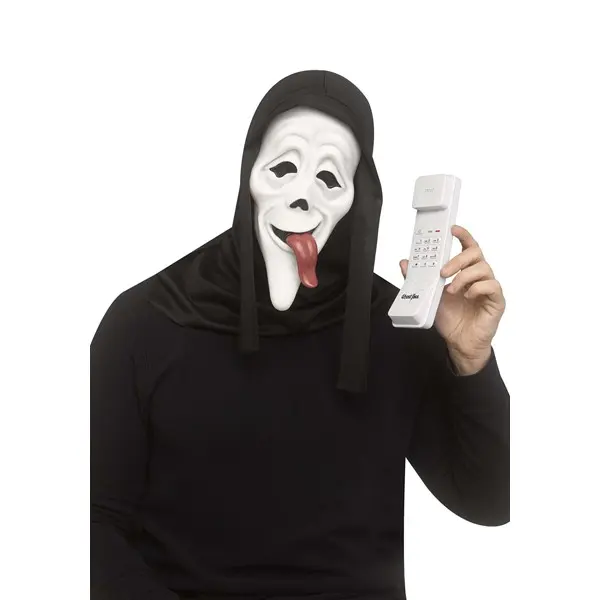 Adult Ghost Face Wassup! Mask & Phone Costume Kit