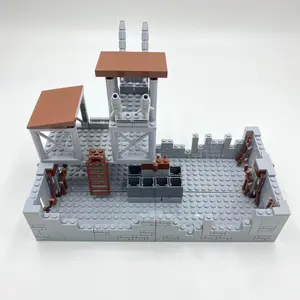Military Fortress Scene Building Blocks, 258pcs/set DIY Outpost Tower Building Blocks, Model Building Kits for Boys & Teens, Classroom Prizes Party Gifts, Stem Building Blocks, Creative Building Blocks, Building Block Sets