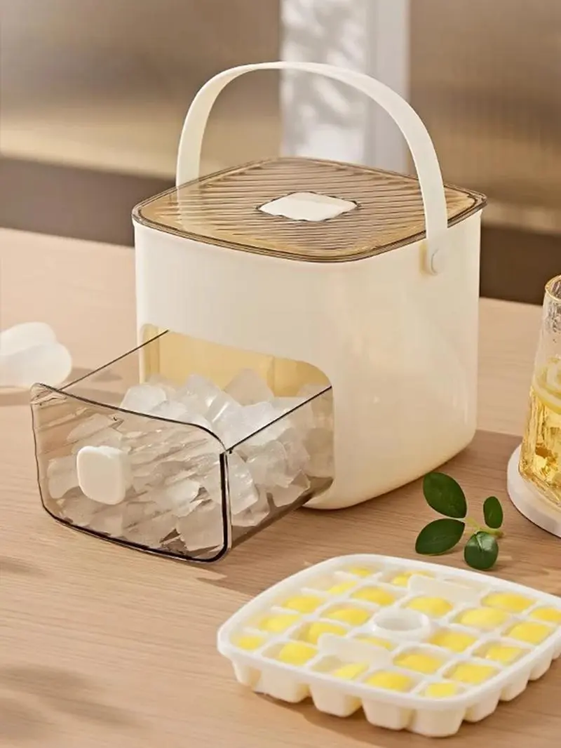 Portable Ice Maker Machine with Storage Drawer Countertop Ice Cube Maker Compact Ice Maker Machine for Household & Outdoor Use APWIKOGER