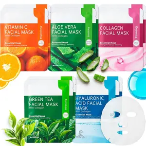 10 Pack Mixed Face Mask Set with Collagen, Hydrating Sheet Mask Skincare Set for Radiant, Fresh & Nourished Skin, Moisturizing Facial Masks for Women & Men