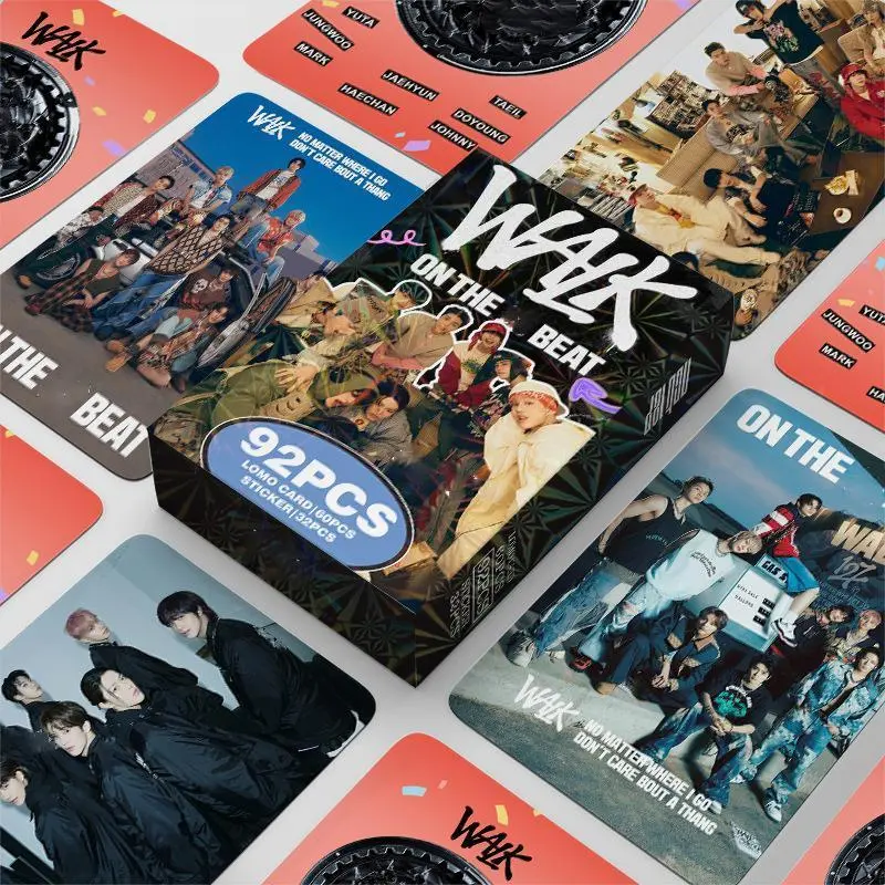 92Pcs Coated Paper Photocard Set (5.4x8.5cm) - Kpop Taeyong, Jaehyun, Yuta, Jungwoo, Doyoung, Haechan, Johnny WALK Album Selfie Cards & Stickers, Fan Gifts for Kpop Fans Home Decor