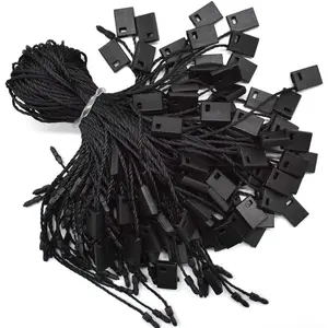 Hang Tag String Black 7" 1000 count Nylon Snap Lock Pin Loop Fastener Hook Ties Easy and Fast to Attach