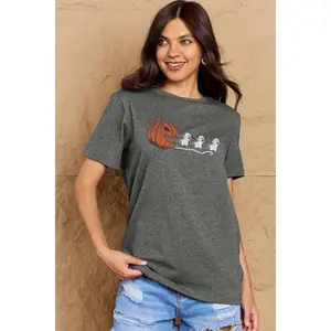 Simply Love Full Size Jack-O'-Lantern Graphic Cotton T-Shirt