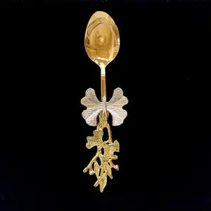 Gold Butterfly Large Serving Spoon