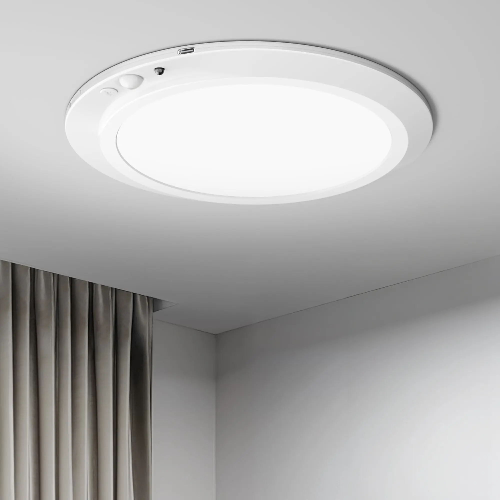 Motion Sensor Ceiling Light Wired, LED Flush Mount Ceiling Light Fixture , Motion Sensor Light Indoor for Stair Closet Porch Hallway Laundry, Time Dimmable Ceiling Lights（1/2PACK）
