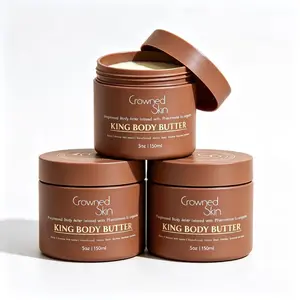 Crowned Skin King Organic Shea & Mango Butter Moisturizing Body Butter,3pcs Warm Sandalwood & Musk Scent, Ideal for All Skin Types