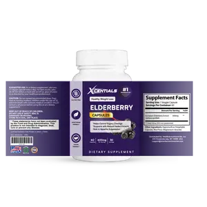 Xcentials Elderberry Immune Complex - Vitamin C D3 & Zinc Quercetin for Daily Defense - Natural Healthcare Supplement - 60 Veggie Capsules - Gluten Free Vegan Friendly - Dietary