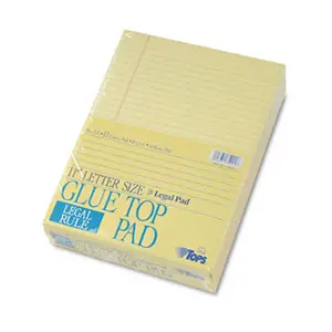 212 MAIN Ruled Office Stationery Pads, Tops Glue Top, Legal Rule, 8.5x11 in Canary, 12 Pack of 50-Sheet Office Supplies, Stationery Office Supplies
