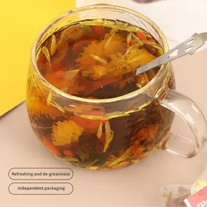 Chrysanthemum Tea-Peppermint Green Tea-Jasmine Tea- Detox Tea Bags with Goji Berry, Chrysanthemum, Dandelion & Wolfberry - Vegan & Caffeine-Free, Day Gifts- 30 Bags Beverage Natural