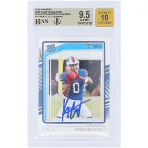 Keon Coleman Buffalo Bills Autographed 2024 Panini Donruss #358 Beckett Fanatics Witnessed Authenticated 9.5/10 Rookie Card - Fanatics Authentic Certified