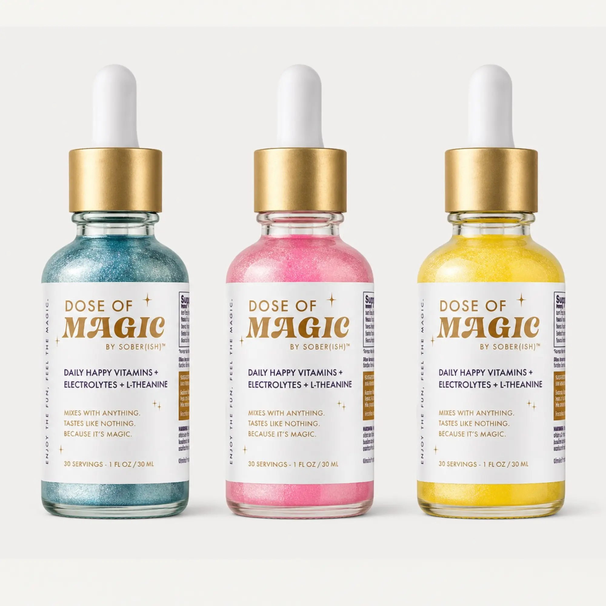 Dose of Magic Liquid Flavorless Vitamin Drops Including Vitamin B12, C and D3 + Electrolytes and L-Theanine. Kid Friendly