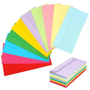 50 Pieces Colorful No. 10 Envelopes, Printable Business Envelopes for Checks Legal Documents Church Invoices Storage