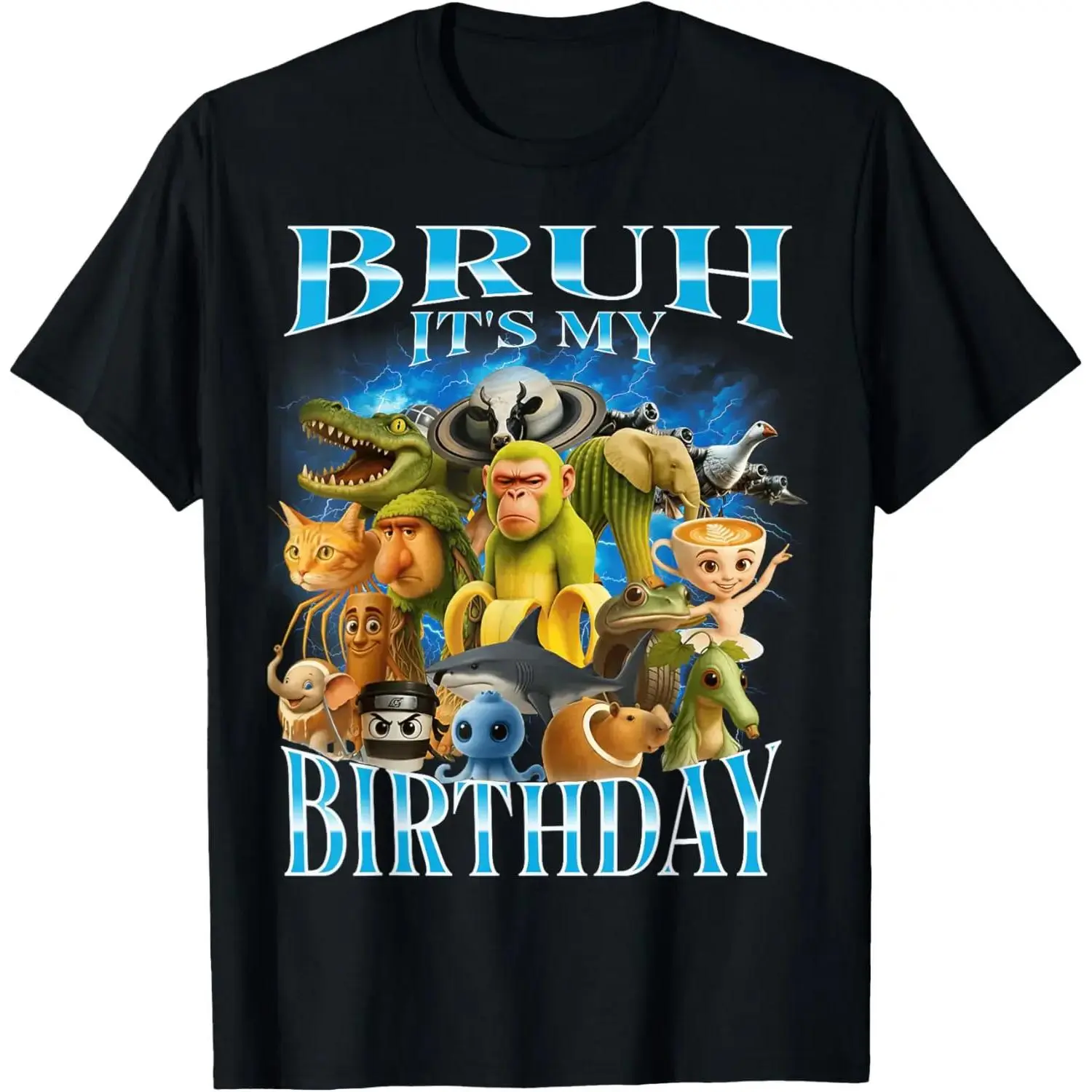 [Graphic T-Shirt] [Fun T-Shirt]100% Cotton Unisex "Bruh It’s My Birthday" Fun Brainrot Graphic T-Shirt – Viral Meme Birthday Tee, Casual Short Sleeve Streetwear Top, Soft Comfortable Fit, Trendy Gift Idea for Men & Women Birthday Outfit Shi