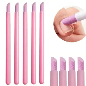 5Pcs Pumice Stone Nail File Quartz Stone Nail Pen Nail File Stick Cuticle Remover Trimmer Buffer Pedicure Pen Nail Art Care Tool Diy Manicure For Household Beauty Salon Peeling Dead Skin Repairing Pink Manicure Nail Art Tools