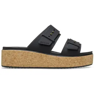 Crocs Women's Brooklyn Buckle Cork Wedges Platform Sandals