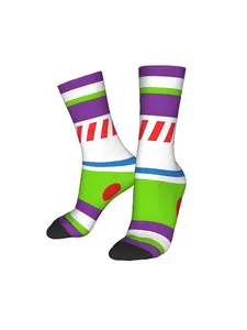 1 Pair Funny Crazy Sock for Men Buzz Hip Hop Harajuku Happy Seamless Pattern Printed Crew compression Sock Casual Gift