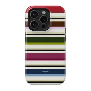 FRAGOLA Tough Phone Cases - OLIVIA Edition | for iPhone 17 16 15 14 13 12 11 Series | Stripe Phone Case | Trendy 2026 Phone Case | Shockproof Protection | Gift for Her