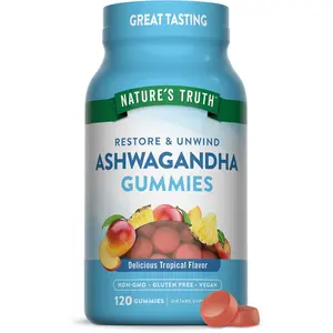 Ashwagandha 120 Count Gummies Supplement Tropical Flavor