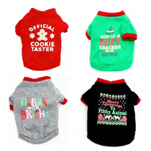 Christmas Pet Clothes Set of 2, New Small Dog Puppy Christmas, Sweatshirt Fabric Short Fiber, Skin-Friendly Comfortable