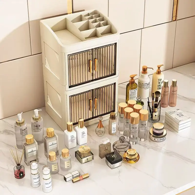 Cosmetic Storage Box Desktop Perfume Lipstick Organizer Multi-Layer Plastic Makeup Table Skincare Jewelry Rack Cosmetics Organizer Beauty Organizer