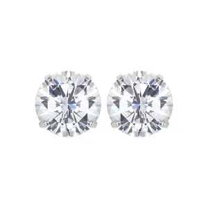 Lab Grown Diamond Stud Earrings - 14K White Gold | 2 Carats