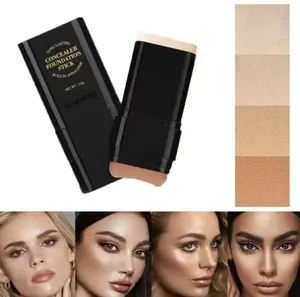 Dual-ended Concealer Stick,Foundation ConcealerStick,Dual-ended with Built-in Brush,Multi-UseConcealer & Highlighter for Acne Marks,NoseContour Flawless Makeup Finish.