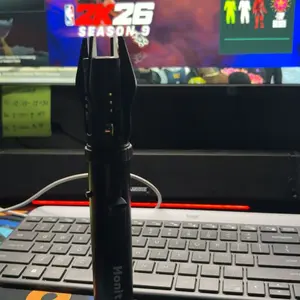 Black Adjustable Jet Flame Butane Torch Lighter - Durable Aluminum Alloy, Windproof Portable, Outdoor Portable, Refillable, Lightweight - for Candle, BBQ (Butane Not Included) - Home Supplies Decor Gift, Outdoor Portable Lighter, Windproof Portable Lighte