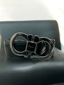Pre-owned SALVATORE FERRAGAMO Leather Bag Accessories FERRAGAMO Reversible Men's Belt Black/Copper Brown