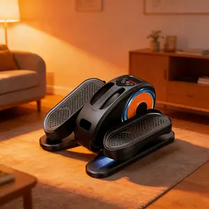 Electric Under Desk Elliptical - 12 Speeds Seated Leg Exerciser with Remote, Quiet & Fully Assembled Pedal Machine for Seniors/Home Office